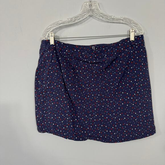 Kate Park Red White & Blue Star Spangled Mini Skirt Plus Size 2X w/ Pockets - Picture 1 of 7
